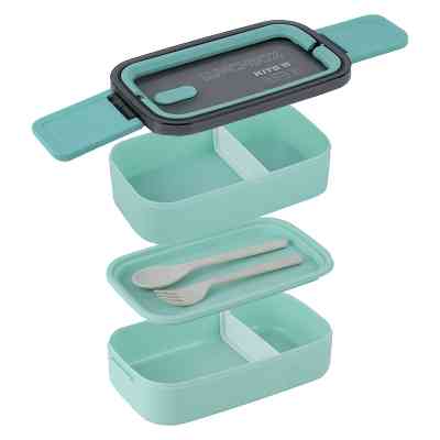 Ланч-бокс детский Kite двойной с наполнением 1400 мл, зеленый (K23-183-2) Винница