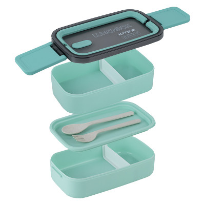 Ланч-бокс детский Kite двойной с наполнением 1400 мл, зеленый (K23-183-2) Винница - изображение 4