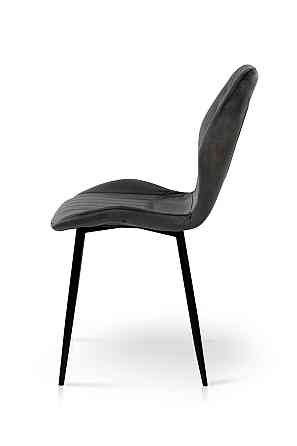 Стілець Леон чорний/велюр попелястий Киев