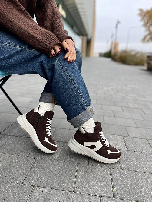 Arcoboletto Кросівки жіночі Arcoboletto 500 коричневі (зима, шкіра+замша натуральна) (5669) 37 Коломыя - изображение 3