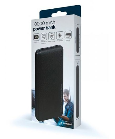 Зовнішній акумулятор Power Bank Gembird PB20-02 20000mAh (Чорний) Вінниця - фото 4