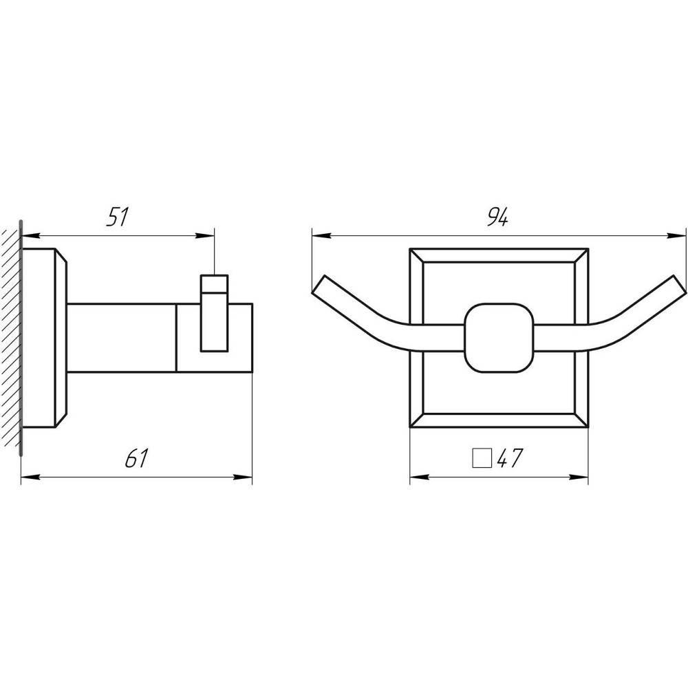 Гачок подвійний TOPAZ TКВ 9925-BL чорний (000021250) Київ - фото 3