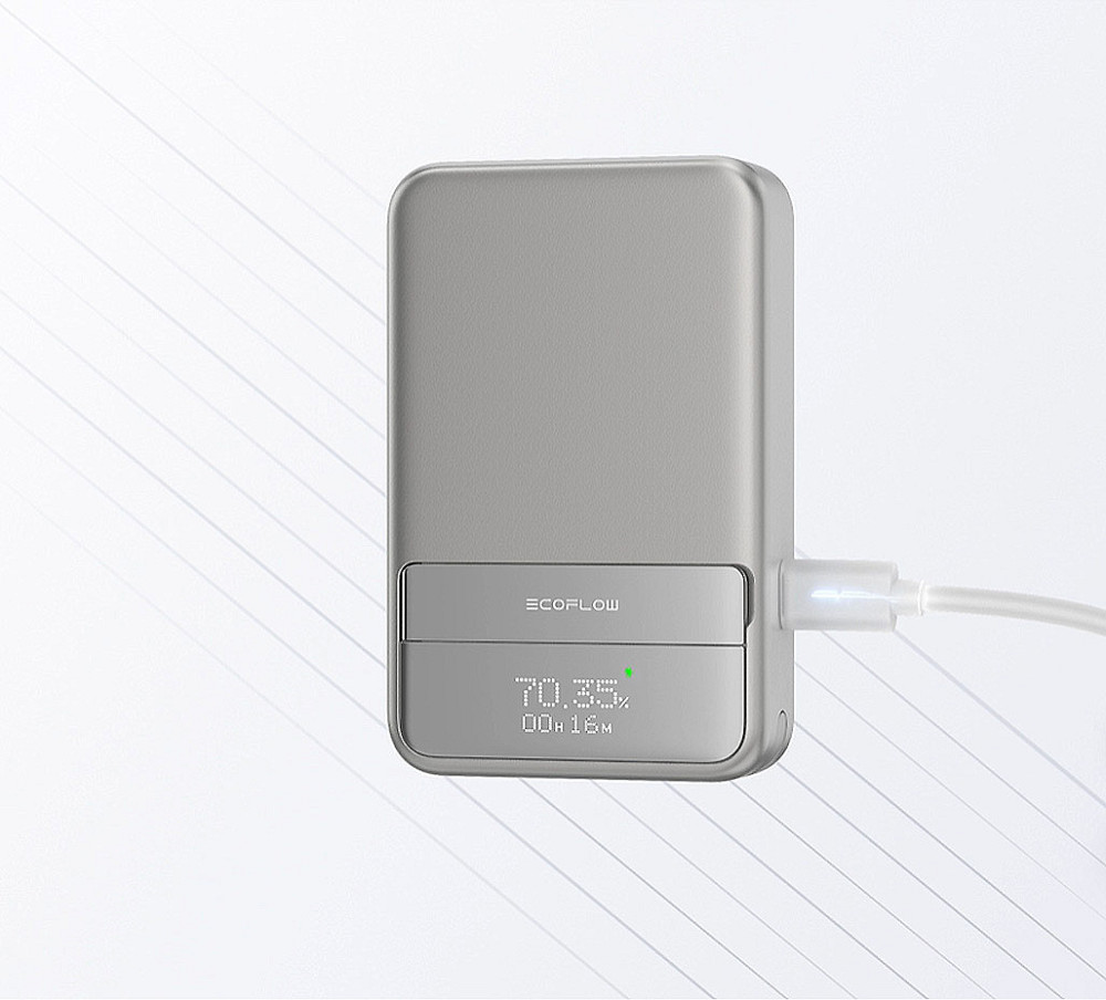 Power bank (Зовнішній акумулятор) EcoFlow RAPID Magnetic EF-RAPID10000-EU 10000 mAh 65W Qi2 MagSafe USB-C Silver Миколаїв - фото 1