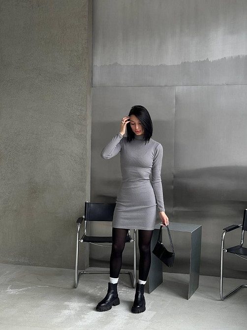 Жіноча повсякденна тепла сукня утеплена рубчик 46-48 Одеса - фото 3