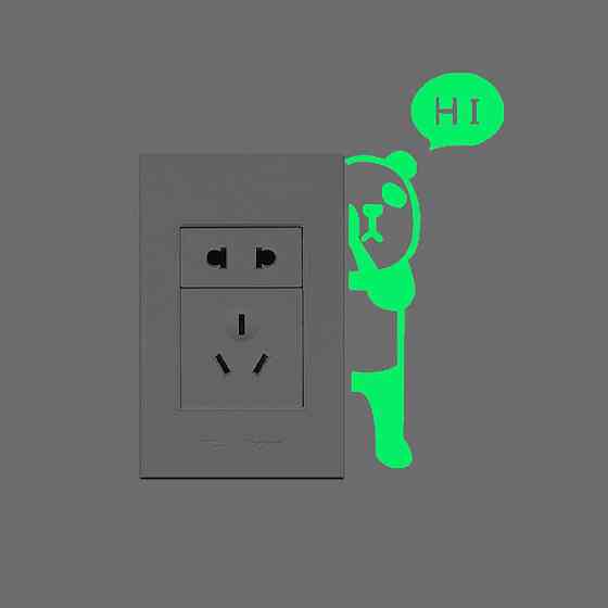 Фосфорна наклейка Панда 11 на 3 см салатовий Київ