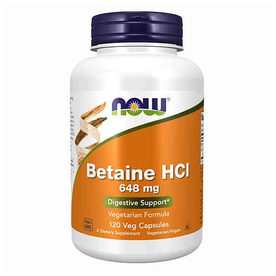 Бетаїн гідрохлорид NOW Betaine HCL 648 мг 120 капс Київ