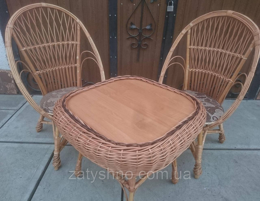 Меблі з лози з м'якими сидінками Київ - фото 1