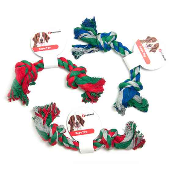 Flamingo Cotton Bone 2 Knots ФЛАМІНГО МОТУЗЯНА КІСТКА 2 вузли іграшка для собак Київ
