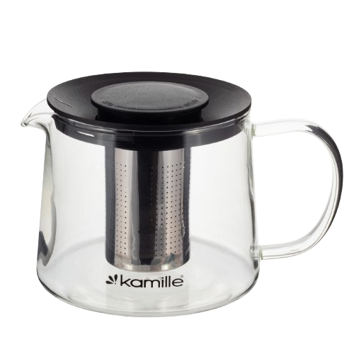 Заварник 600мл зі з'ємним ситечком скло/нержавіюча сталь 0776S KAMILLE Житомир - фото 2