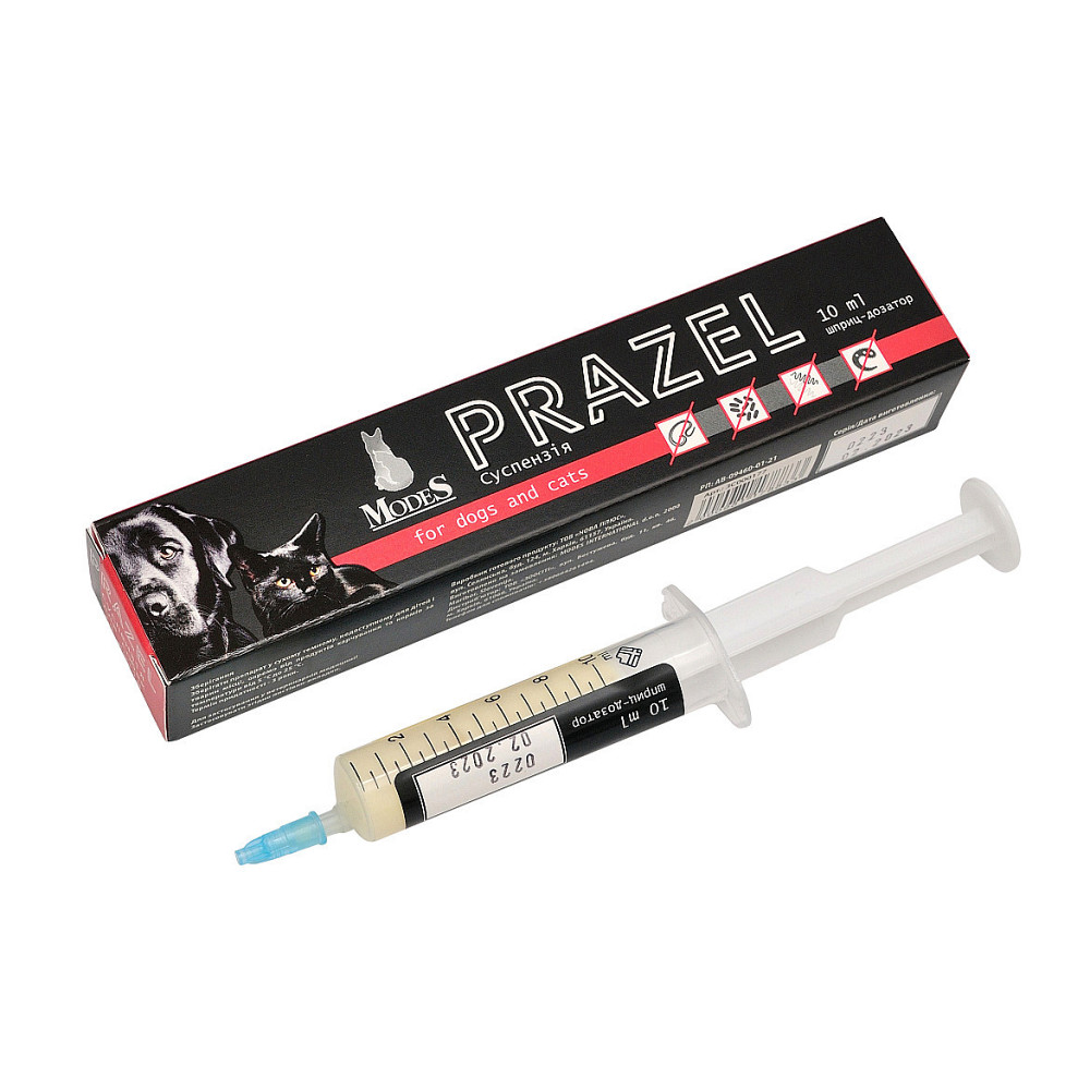 Антигельмінтний засіб Modes Prazel Модес Празел протипаразитарна суспензія для собак і котів, 10 мл Вінниця - фото 3