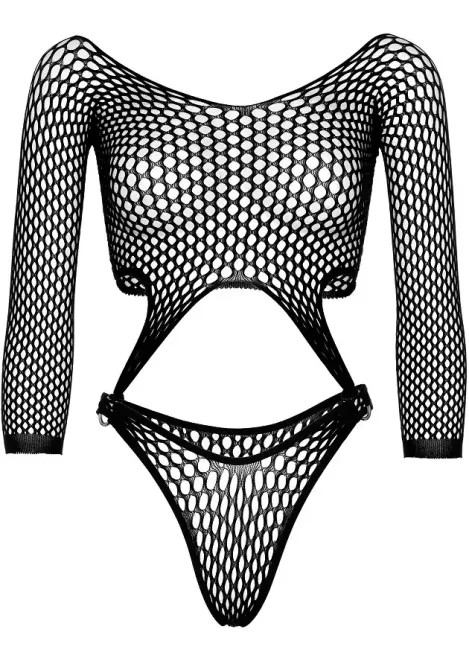 Боді Leg Avenue Top bodysuit with thong back Black Львів - фото 3