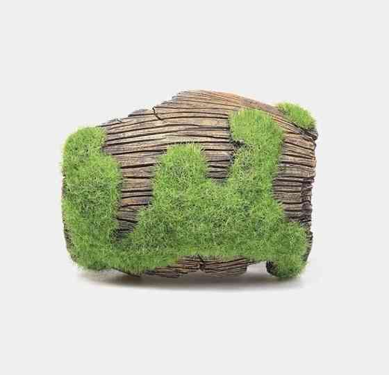 Декор для акваріума "Затонувший бочка з мохом" - розмір 7 на 8 см, смола, акваріумний декор коричневий Київ