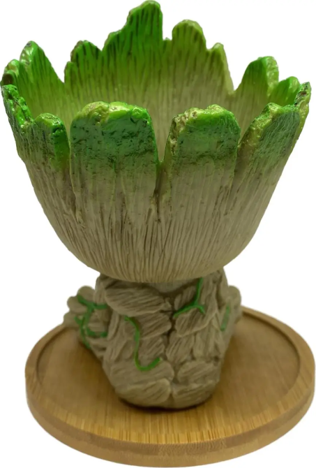 Горщик для вазонів та канцелярії Грут Groot G9 Малюк з пташеням + кругла підставка Вінниця - фото 2