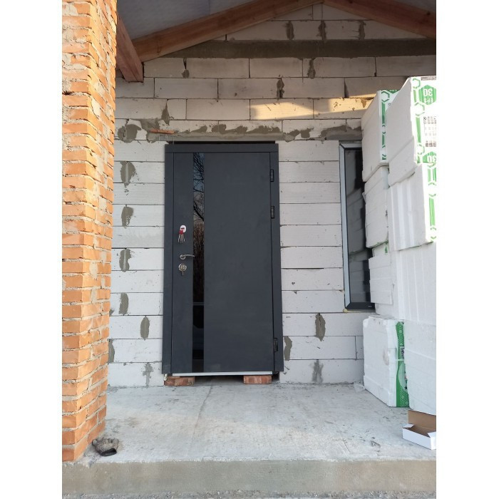 Форт-М Дверь уличная 3х контурная! Модель Трио-Лофт, цвет Графит 960 Киев - изображение 3