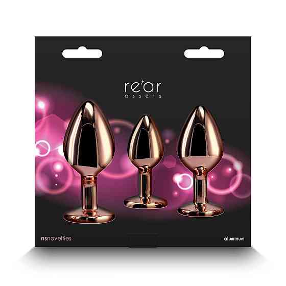 Набір анальних пробок NS Novelties Rear Assets - Trainer Kit - Rose Gold - Pink Gem Sex Aura Київ