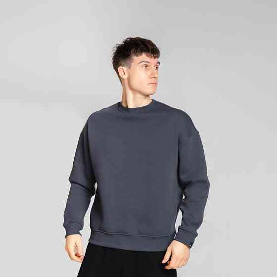 Свитшот Slavni оверсайз мужской темно-серый, Свитшот Slavni Ample тринитка начес темно-серый Киев