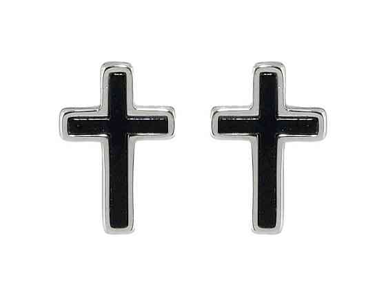 Серьги Stainless Steel Родий пусеты «Хрестики» (215043) ТМ XUPING Киев