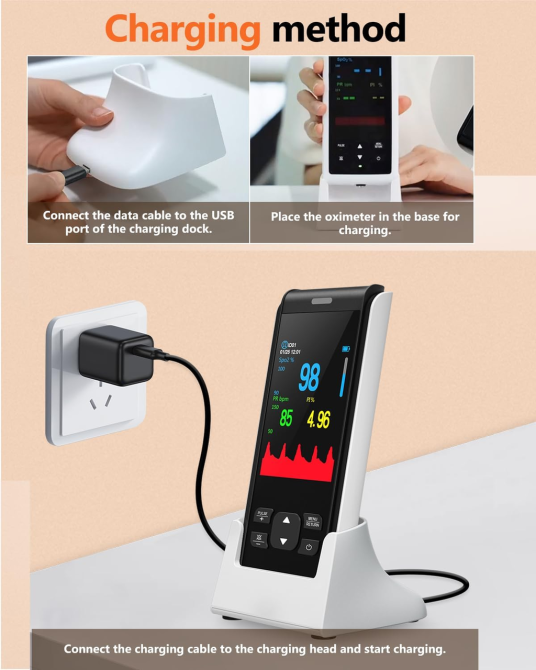 Пульсоксиметр аккумуляторный на палец HealthTree JKS50F Bluetooth — Портативный оксиметр с OLED-дисплеем и памятью (НТ-JKS50F) Киев - изображение 9