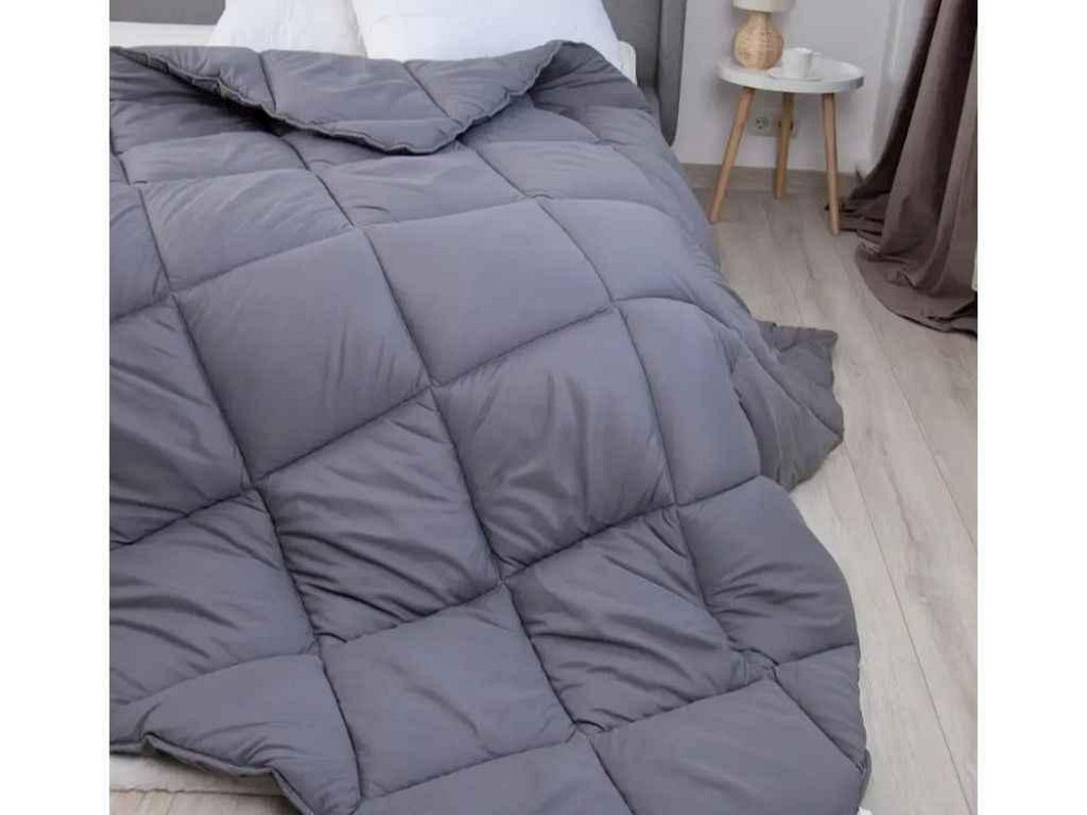 Ковдра 150*205 силіконізоване волокно ALASKA (450г/м2) (microfiber) Сірий не комбінований ТМ ТЕП Київ - фото 1