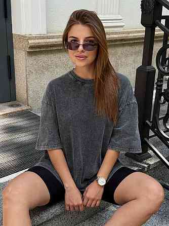 Велосипедки и футболка варенка тай дай оверсайз Серый XL-2XL Харьков