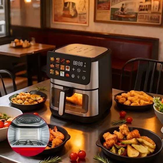 Аерофрітюрниця DOMOTEC MS-3224 12 л 4500 Вт з LED-дисплеєм, подвійними ТЕНами та циркуляцією повітря Одеса