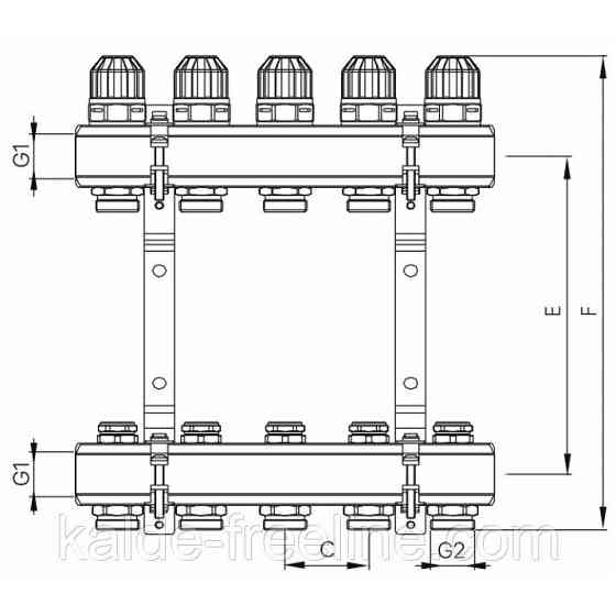 Колектор для опалення "Koer" на 5 контурів Харків