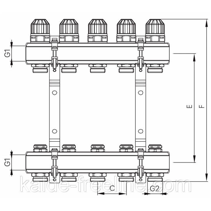 Колектор для опалення "Koer" на 5 контурів Харків - фото 2