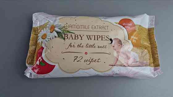 Влажная салфетка  ромашка 72 шт без клапана BABY WIPES  