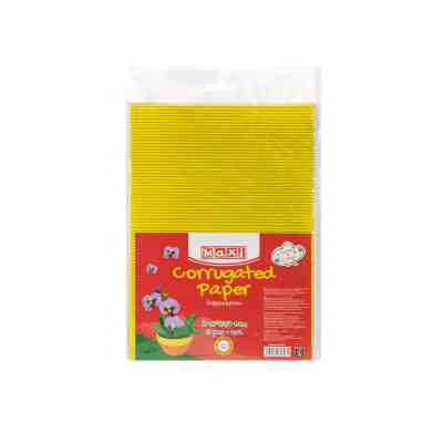 Цветной картон Maxi A4 Гофрокартон 21х29,7 см желтый (MX61890) Винница