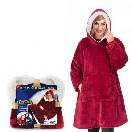 Толстовка плед флісова, Толстовка плед чоловіча, Рукоплед з рукавами, Snuggie з рукавами MH-15 Львів