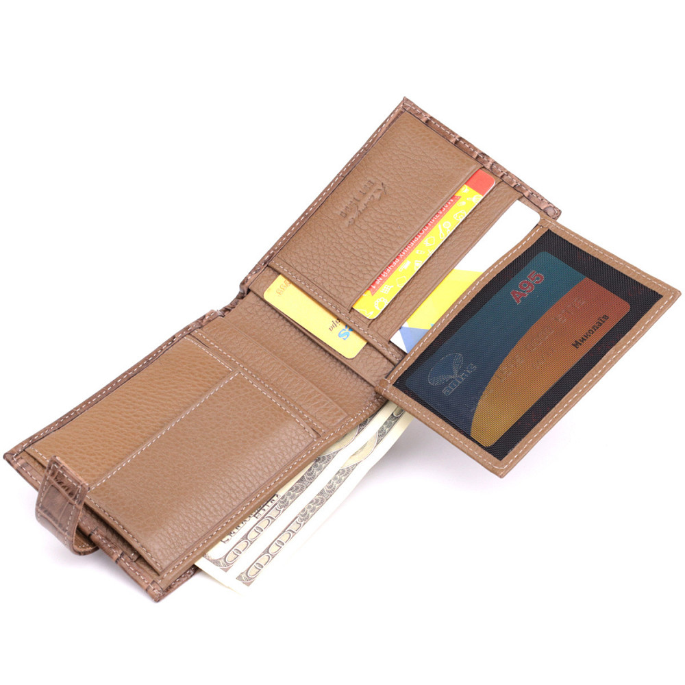 Місткий чоловічий гаманець з натуральної шкіри KARYA 22854 Коричневий Київ - фото 7