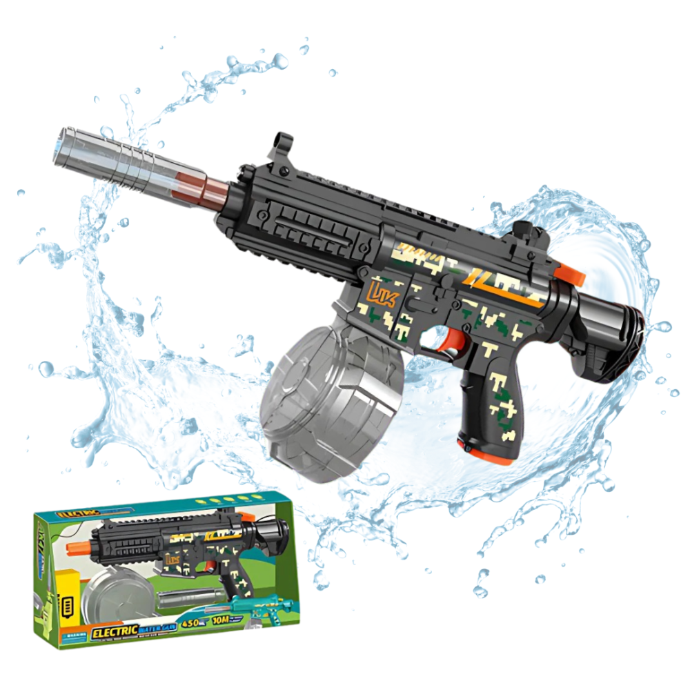 Водный пистолет для детей, игрушечный водный автомат M416 на аккумуляторе, электрический бластер, черный Каменец-Подольский - изображение 1