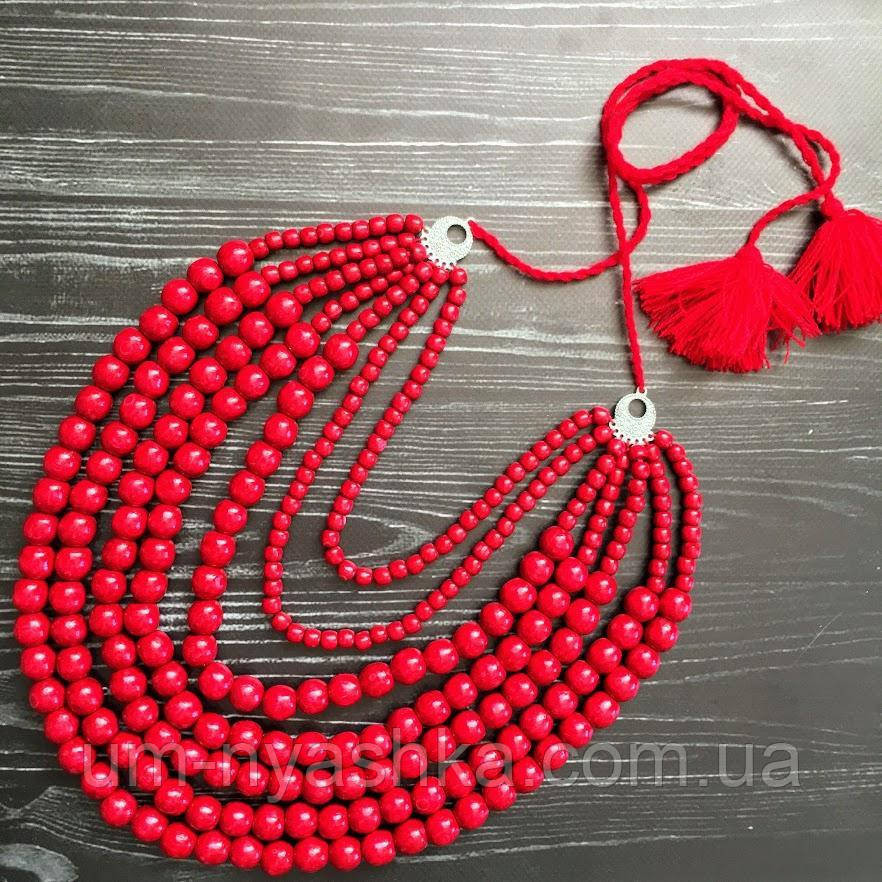 Намисто дерев'яне червоне Кривий Ріг - фото 1