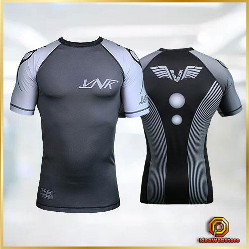Рашгард спортивний чоловічий для тренувань єдиноборств кросфіту, Рашгард із коротким рукавом VNK L Київ - фото 1
