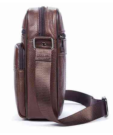 Сумка чоловіча зерниста Vintage 14705 Коричнева Київ