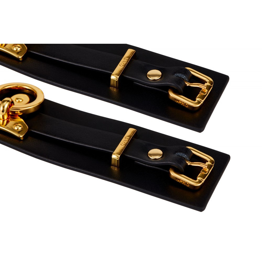 Пані шкіряні зі вставками позолоти Ankle Cuffs UPKO size L Sex Aura Київ - фото 7