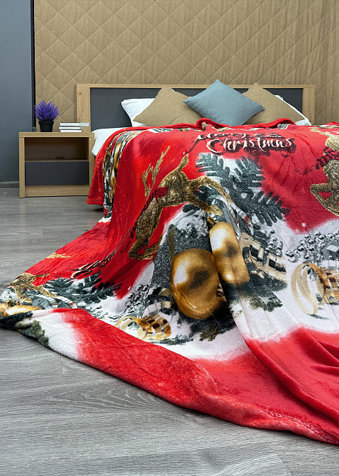 Плед-покрывало 200х230 см с рождественским принтом Разноцветный (87-325) Киев - изображение 6