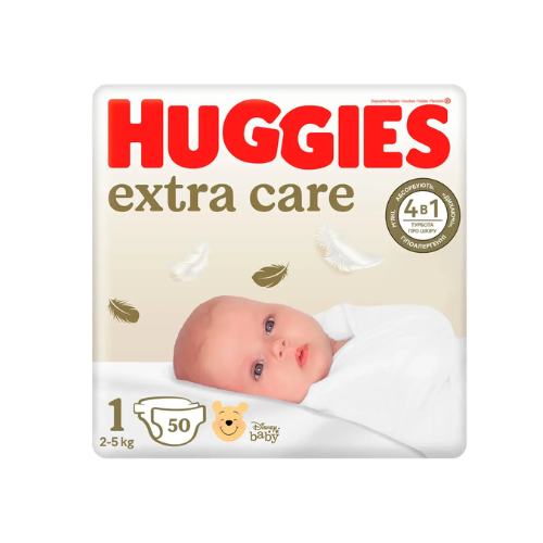 Підгузки Huggies Extra Care 1 (2-5 кг) 50 шт. Підгузки Хаггіс Екстра Кер Київ