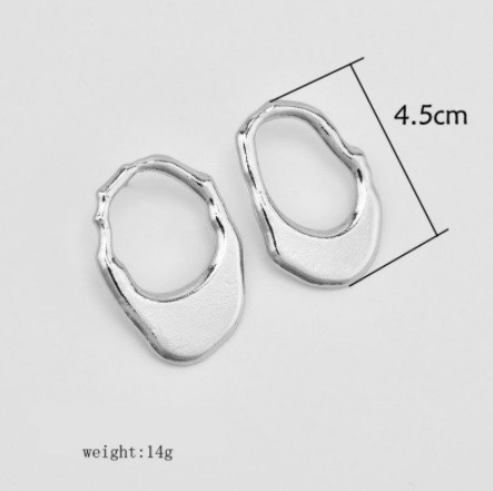 Серьги женские серебристые - размер серьг 2,5*4,2см, цинковый сплав Киев - изображение 3