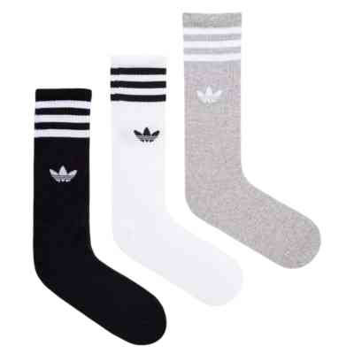 Шкарпетки Adidas Solid Crew Sock IU2653 3P білий, чорний, сірий XL (46-48) (4066757431777) Вінниця
