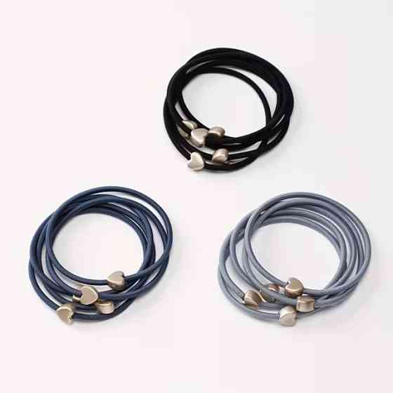 Резинки для волос с сердечком – набор 15 шт, эластичные Киев