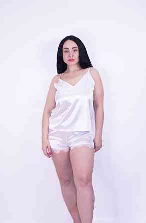 Комплект піжама з халатом з мереживом Білий Білий XL Харків