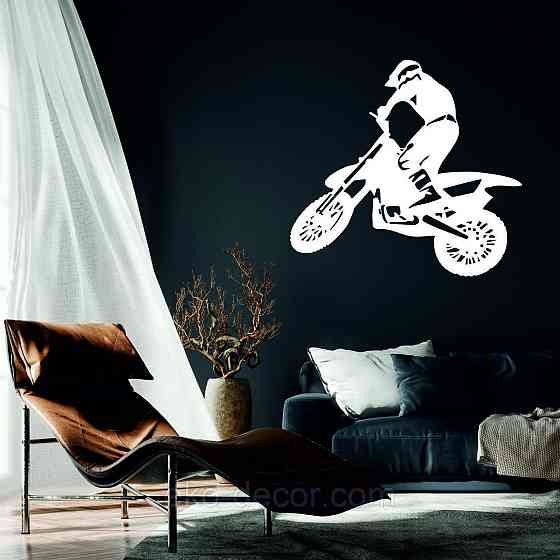 Декоративное настенное Панно «Мотоцыкл» Декор на стену 70*64 см, Белый Киев