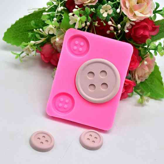 Молд силиконовый пуговицы 58 на 78 мм розовый Киев