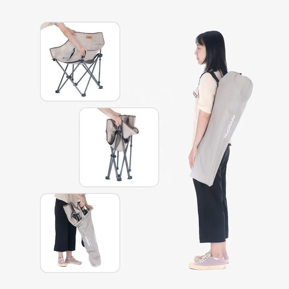 Складне крісло Naturehike NH20JJ022 600D Oxford Cotton сталь (Бежевий) Вінниця - фото 3