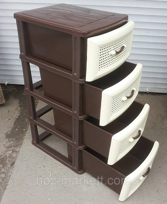 Пластиковый комод большой сетка бежево-коричневый 93х40х52 см Харьков - изображение 5