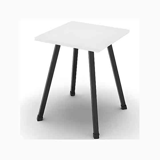 Табурет кухонний Ferrum-decor 430x320x320 Чорний метал ДСП Біле 16 мм (FRD-104639) Дніпро