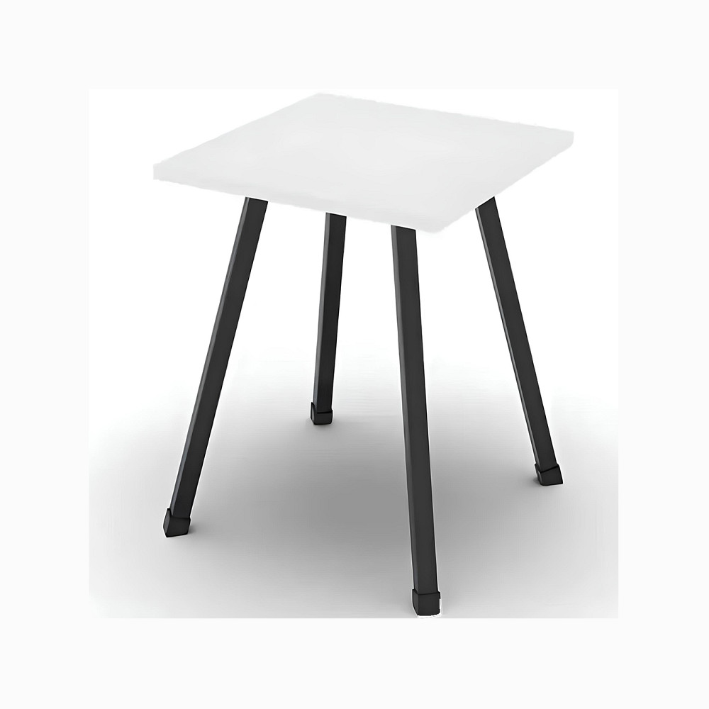Табурет кухонный Ferrum-decor 430x320x320 Черный металл ДСП Белое 16 мм (FRD-104639) Днепр - изображение 1
