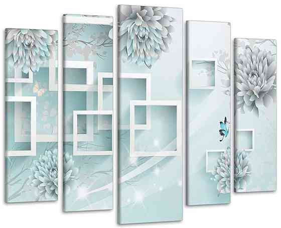 Модульна картина Квіти Абстракція Art-261_5 ( 80х118см ) Київ