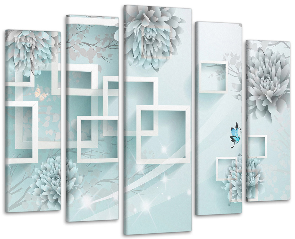 Модульная картина Цветы Абстракция Art-261_5 ( 80х118см ) 105x150 см Киев - изображение 1